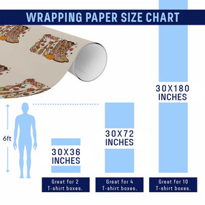 Cowboy Fall Season Thanksgiving Western Boots Pumpkin Wrapping Paper Roll TS11 Print Your Wear