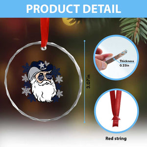 Western Cowboy Santa Christmas Crystal Glass Ornament Cool Retro Nostalgic Xmas Gift TS02 Print Your Wear