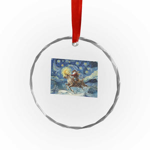 Cowboy Santa Starry Night Christmas Crystal Glass Ornament TS14 Print Your Wear