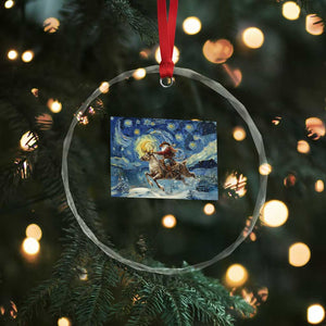 Cowboy Santa Starry Night Christmas Crystal Glass Ornament TS14 Print Your Wear