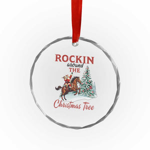 Cowboy Santa Western Christmas Crystal Glass Ornament Rockin Around The Xmas Tree TS14 Print Your Wear
