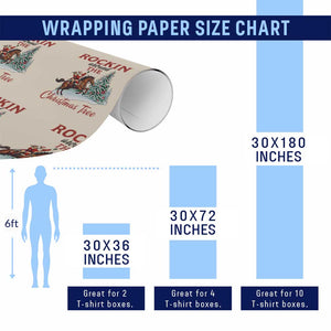 Cowboy Santa Western Christmas Wrapping Paper Roll Rockin Around The Xmas Tree TS14 Print Your Wear