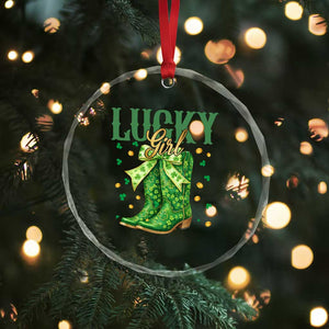 Cowboy St Patrick's Day Crystal Glass Ornament Lucky Girl Boots TS14 Print Your Wear