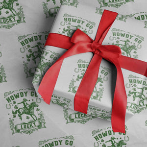 Cowboy St Patrick's Day Wrapping Paper Roll Howdy Go Lucky TS14 White Print Your Wear
