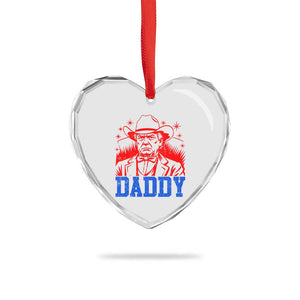 Cowboy Trump Daddy Heart Crystal Glass Ornament Western Politica Patriotic Americans TS02 Print Your Wear