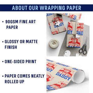 Cowboy Trump Daddy Wrapping Paper Roll Western Politica Patriotic Americans TS02 Print Your Wear