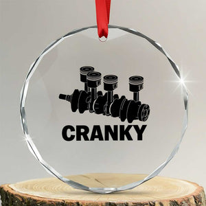 Cranky Car Engine Crankshaft Cars Lover Crystal Glass Ornament Mechanics Father Day TS10 Transparent Glass 3'' Circle Print Your Wear