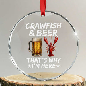 Crawfish Beer Lovers Crystal Glass Ornament Funny Crawfish Cajun Seafood Festival Daddy Crawfish TS10 Transparent Glass 3'' Circle Print Your Wear