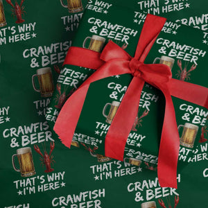 Crawfish Beer Lovers Wrapping Paper Roll Funny Crawfish Cajun Seafood Festival Daddy Crawfish TS10 Green Print Your Wear