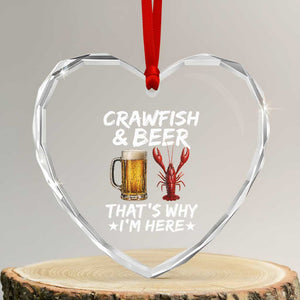 Crawfish Beer Lovers Heart Crystal Glass Ornament Funny Crawfish Cajun Seafood Festival Daddy Crawfish TS10 Transparent Glass 3'' Heart Print Your Wear