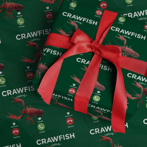 Crawfish Calling Wrapping Paper Roll Funny Fishing Cajun Boil Lobster Meme TS10 Green Print Your Wear