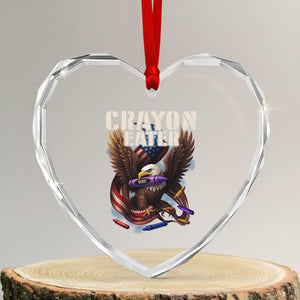 Crayon Eater Heart Crystal Glass Ornament Funny Eagle 250th Anniversary Veterans Gifts TS10 Transparent Glass 3'' Heart Print Your Wear