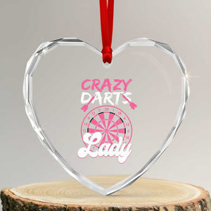 Crazy Darts Lady Bullseye Dart Shooting Heart Crystal Glass Ornament Female Dartist Gift TS12 Transparent Glass 3'' Heart Print Your Wear