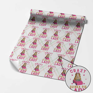 Crazy Guinea Pig Lady Wrapping Paper Roll Funny Pet Lover Gift TS12 Christmas Plaid Print Your Wear