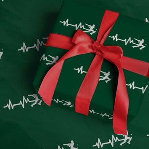 Cricket Player Wrapping Paper Roll Cricket Heartbeat Batsman TS10 Green Print Your Wear