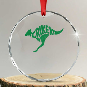 Crikey Australian Kangaroo Oz Slang Australia Crystal Glass Ornament