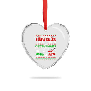Crime Documentaries Ugly Christmas Heart Crystal Glass Ornament Funny Horror Xmas Slaying Or Sleighing TS10 Print Your Wear