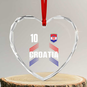 Croatia Soccer Sports Graphic Number 10 Jersey Style Heart Crystal Glass Ornament Proud Croatian Football Fans Game Day Pride TS02 Transparent Glass 3'' Heart Print Your Wear