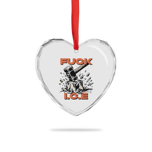 Crush Ice Protest Graphic Heart Crystal Glass Ornament Sledgehammer Smash Against Ice Political Resistance TS02 Print Your Wear
