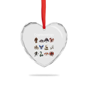 Cryptid Creatures Heart Crystal Glass Ornament Cryptozoology Fantasy Mythical Monsters TS02 Print Your Wear