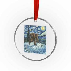 Cryptid Hockey Bigfoot Starry Night Inspired Funny Gift Crystal Glass Ornament TS12 Print Your Wear