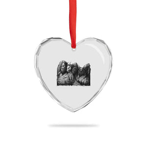 Cryptid Mount Rushmore Heart Crystal Glass Ornament Bigfoot Mothman Jersey Devil Chupacabra TS12 Print Your Wear