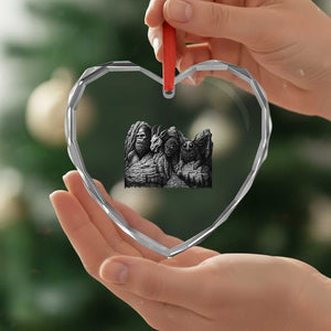 Cryptid Mount Rushmore Heart Crystal Glass Ornament Bigfoot Mothman Jersey Devil Chupacabra TS12 Print Your Wear