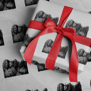 Cryptid Mount Rushmore Wrapping Paper Roll Bigfoot Mothman Jersey Devil Chupacabra TS12 White Print Your Wear