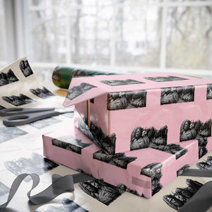 Cryptid Mount Rushmore Wrapping Paper Roll Bigfoot Mothman Jersey Devil Chupacabra TS12 Light Pink Print Your Wear