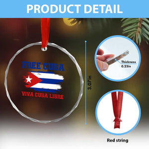 Cuban American Pride Crystal Glass Ornament Freedom For Cuba TS12 Print Your Wear