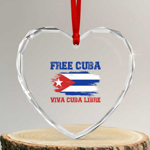 Cuban American Pride Heart Crystal Glass Ornament Freedom For Cuba TS12 Transparent Glass 3'' Heart Print Your Wear
