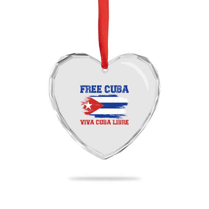 Cuban American Pride Heart Crystal Glass Ornament Freedom For Cuba TS12 Print Your Wear