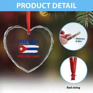 Cuban American Pride Heart Crystal Glass Ornament Freedom For Cuba TS12 Print Your Wear