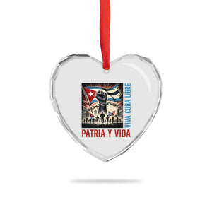 Cuban American Pride Heart Crystal Glass Ornament Viva Cuba Libre Supporter TS12 Print Your Wear