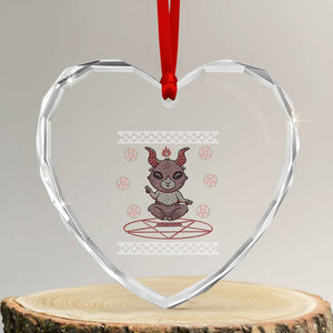 Cute Baby Baphomet Heart Crystal Glass Ornament Ugly Christmas Sweater Occult Gift TS02 Transparent Glass 3'' Heart Print Your Wear