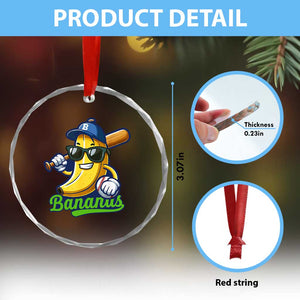 Cute Banana Graphics Crystal Glass Ornament Funny Sports Baseball Lover TS02 Print Your Wear