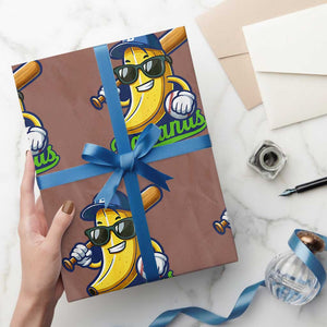 Cute Banana Graphics Wrapping Paper Roll Funny Sports Baseball Lover TS02 Mocha Print Your Wear