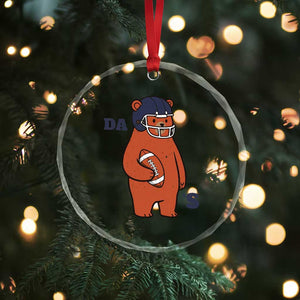Cute Bear Holding Rugby Sport Fans Graphic Crystal Glass Ornament TS02 Print Your Wear