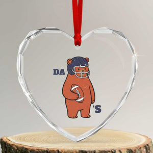 Cute Bear Holding Rugby Sport Fans Graphic Heart Crystal Glass Ornament TS02 Transparent Glass 3'' Heart Print Your Wear