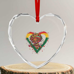Cute Black Cupid Heart Crystal Glass Ornament Melanin Pride Valentines Day Gift TS12 Transparent Glass 3'' Heart Print Your Wear