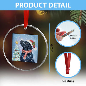 Cute Black Lab Christmas Crystal Glass Ornament Holiday Dog Lover Gift Idea TS12 Print Your Wear