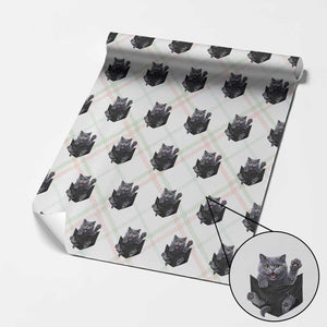 Cute British Shorthair Cat In Pocket Wrapping Paper Roll Cat Lover TS12 Christmas Plaid Print Your Wear