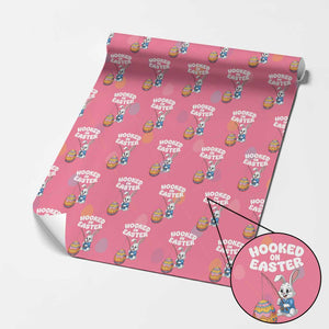 Cute Bunny Fishing Wrapping Paper Roll Hooked for Easter Eggs Funny Holiday TS02 Pink Print Your Wear
