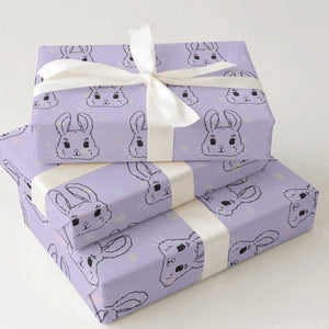 Cute Bunny Wrapping Paper Roll Kawaii Rabbit Happy Easter Day TS10 Violet Print Your Wear