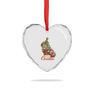 Cute Capybara Xmas Tree Heart Crystal Glass Ornament TS09 Print Your Wear