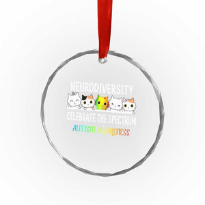 Cute Cats Autism Embrace Crystal Glass Ornament Neurodiversity Celebrate The Spectrum TS02 Print Your Wear