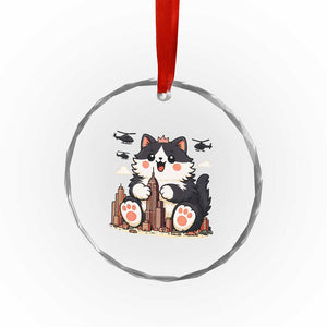 Funny Giant Cat Monster Invades City Crystal Glass Ornament Cat Lover Gift TS12 Print Your Wear
