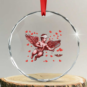 Cute Cupid Tennis Angel Crystal Glass Ornament Valentines Day Gift TS12 Transparent Glass 3'' Circle Print Your Wear