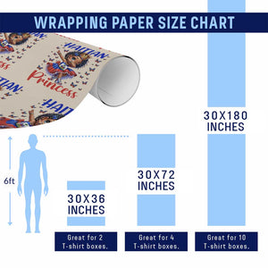 Cute Dabbing Haitian Princess Kids Graphic Wrapping Paper Roll Haiti Heritage Pride TS02 Print Your Wear
