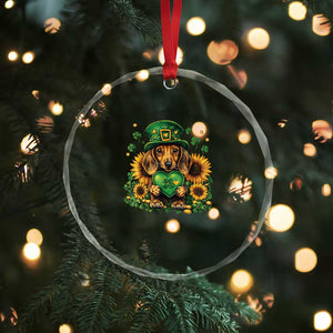 Cute Dachshund Leprechaun Crystal Glass Ornament Shamrock St. Patrick's Day Dog Lover TS02 Print Your Wear